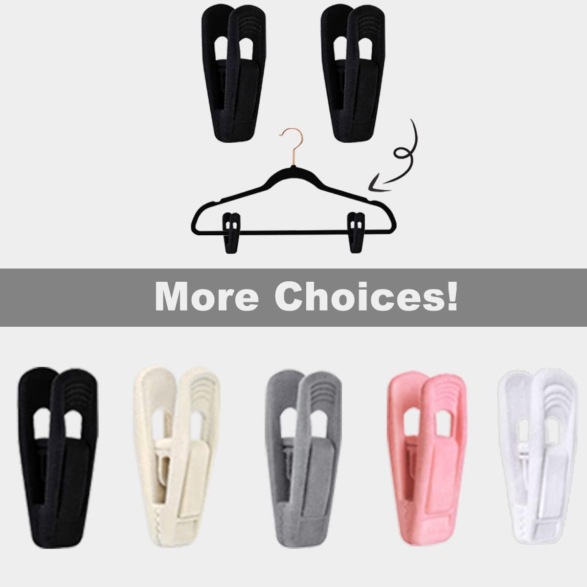TOFIIGREM Velvet Hangers Clips - 40 PCS Black Pants & Skirt Hangers for Kids & Adults