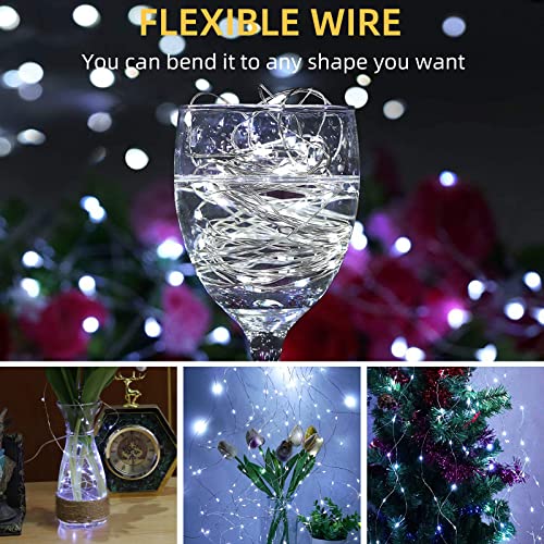 20 Pack Battery Operated LED Fairy String Lights - 6.6ft Silver Wire