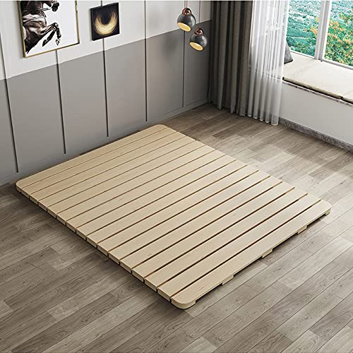 Foldable Solid Wood Slat Bed Frame for Full Size Futon or Mattress