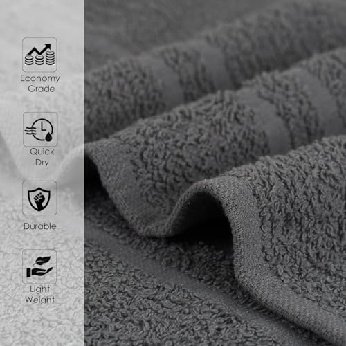 50 Pack Cotton Hand Towels - 16x27 Inch Grey Salon & Spa Towels