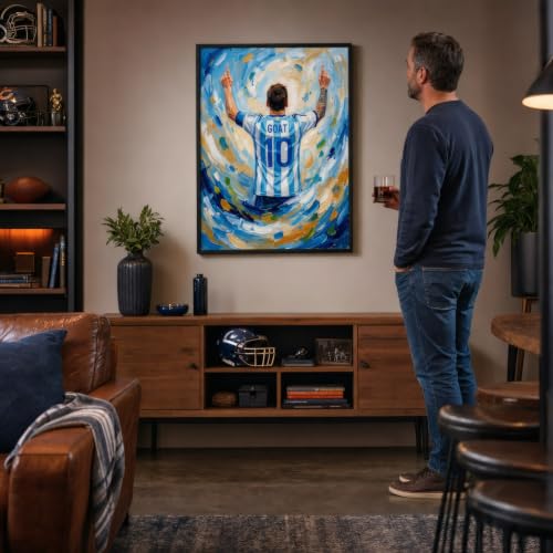 16x20 Messi Wall Art Poster - Large Soccer Bedroom Decor