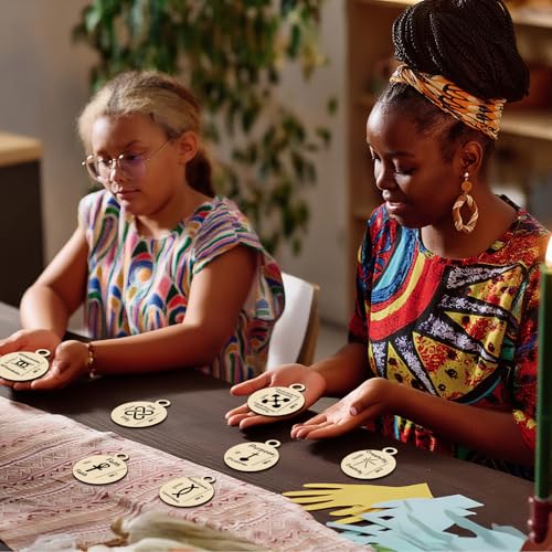 Thyle 7 Pcs Kwanzaa Wooden Hanging Ornaments - African Symbols & Principles