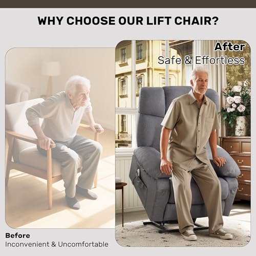 Power Lift Recliner Chair for Elderly, Big and Tall Massage Chair with Heat