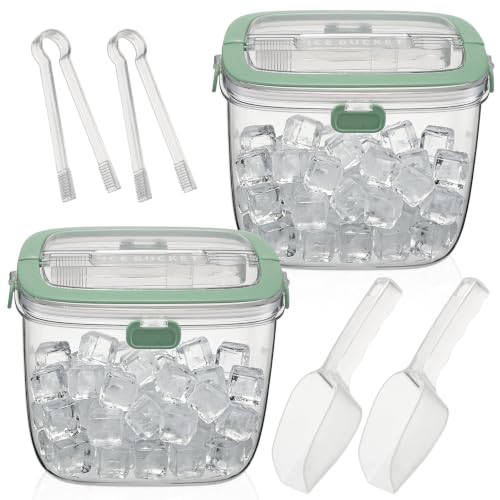HFYZZ 2-Pack 5L Portable Ice Storage Bins with Lids & Scoops for Outdoor Camping & Parties