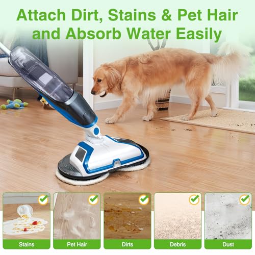 8-Pack Microfiber Spin Mop Replacement Pads for Hard Floor Cleaners
