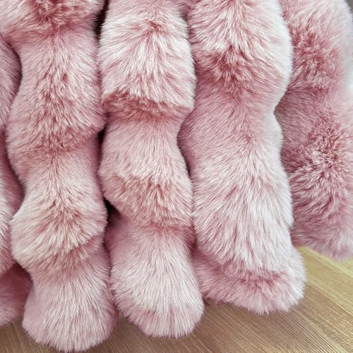 Starry Dynamo 48-Inch Baby Pink Faux Fur Christmas Tree Skirt - Quilted Plush Holiday Decor