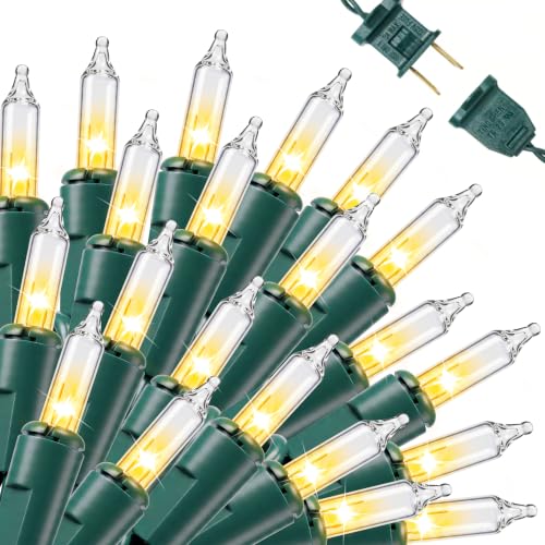 Joiedomi 2 Pack Indoor/Outdoor 43FT Warm White Christmas String Lights - 200 Mini Bulbs, Connectable, Safe UL588
