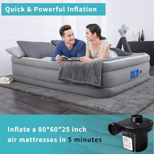 Portable Electric Air Pump for Inflatables - 3 Nozzles & AC/DC Adapters