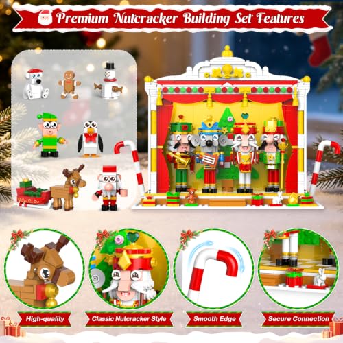 KXOSEL 2026 Christmas Nutcracker Building Set - 1221 Pieces Advent Calendar for Kids