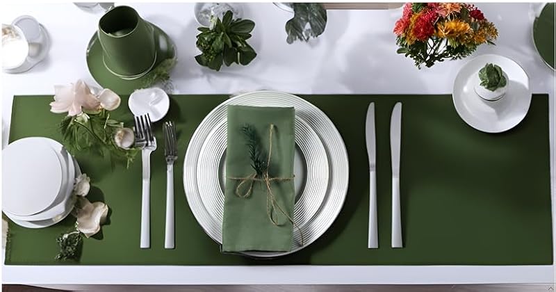 Olive Green Cotton Blend Dinner Napkins - 17 x 17 Inch Set of 12