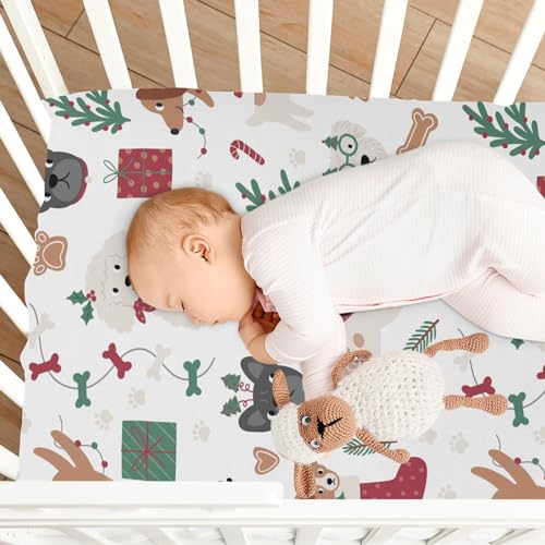 CaTaKu Multicolor Mini Crib Sheet 28x52x9in Fitted, 95% Polyester 5% Spandex