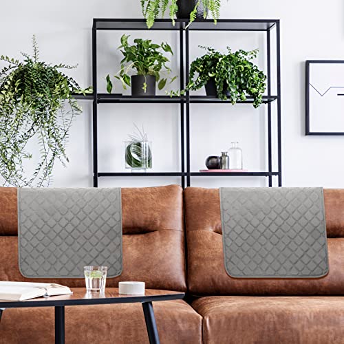 Recliner Headrest Protector Cover for Sofa and Chair - Light Gray