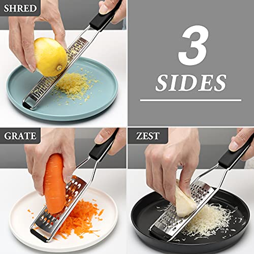3-Piece Stainless Steel Kitchen Grater and Lemon Zester Set