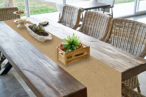10 Pack 12x72 Inch Natural Burlap Table Runners - Rustic Jute Wedding & Party Decor
