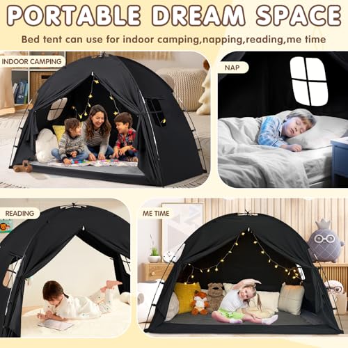 Kids Indoor Privacy Bed Tent - Breathable Playhouse & Sleep Canopy