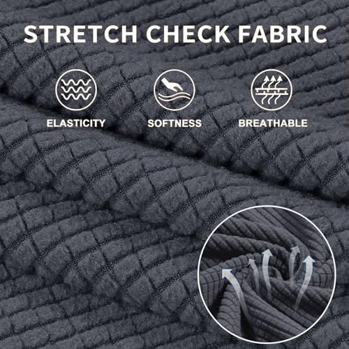 7-Piece Stretch Sofa Cover Set for 3 Cushion Sofas - Grey
