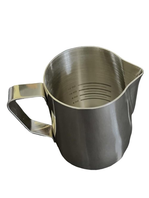 Rattleware 20 Oz Stainless Steel Etched Latte Art Pitcher Frother Cup with Drip-Resistant Spout and Graduated Measurements Jug Perfect for Home, Cafes, Restaurants, Trusted By Baristas Worldwide