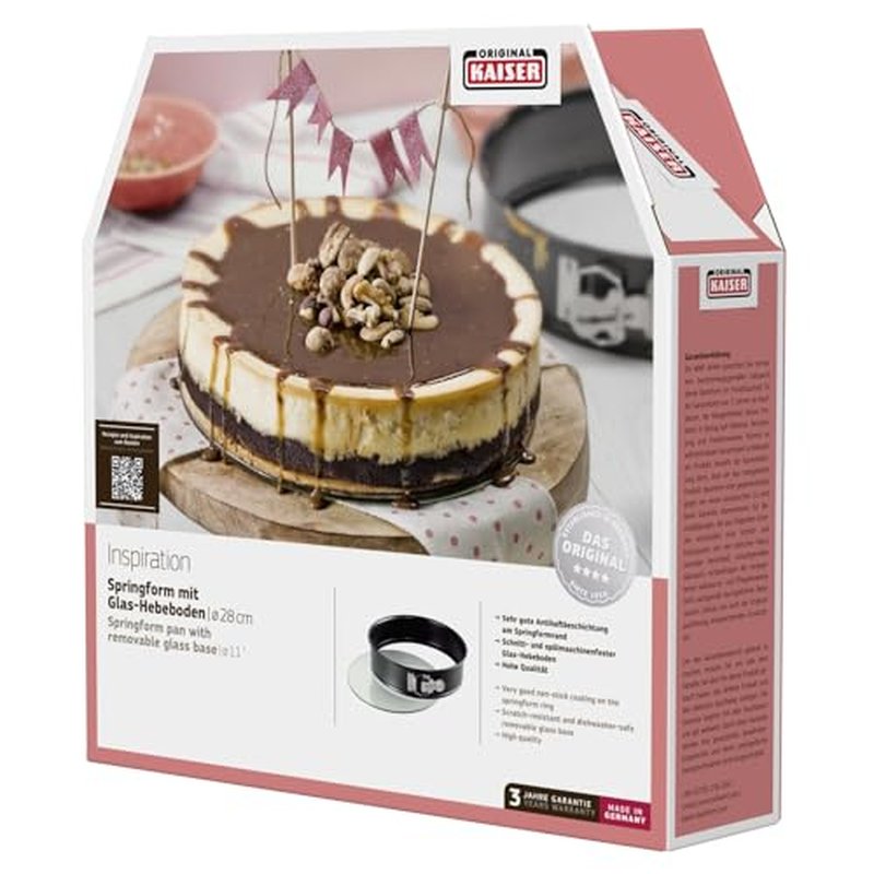 WMF Glass Bottom Springform Pan Crystal Good Non-Stick Coating Scratch-Resistant Glass Base Ready to Serve, 28 cm