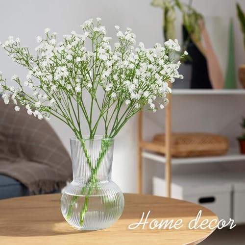 White Baby's Breath Artificial Flowers - 6 Pcs Faux Gypsophila Bouquet