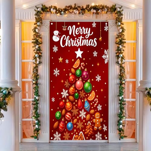 BlissYard Christmas Door Cover 35x71 Pine Tree - Gift Christmas Tree