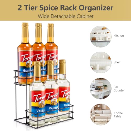 6-Bottle Coffee Syrup Organizer Rack for Kitchen Countertop Storage