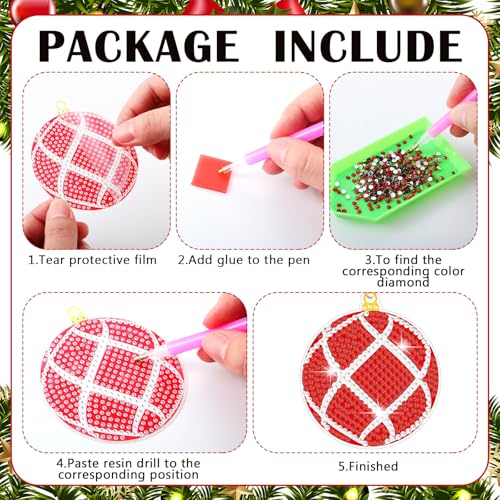 20 Pcs DIY Christmas Diamond Painting Ornament Kit - 5D Holiday Decor Craft
