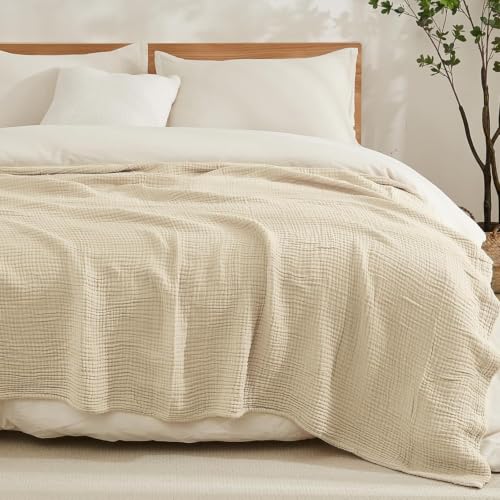 Soft Cotton King Blanket - Lightweight Muslin Gauze 108"x90"