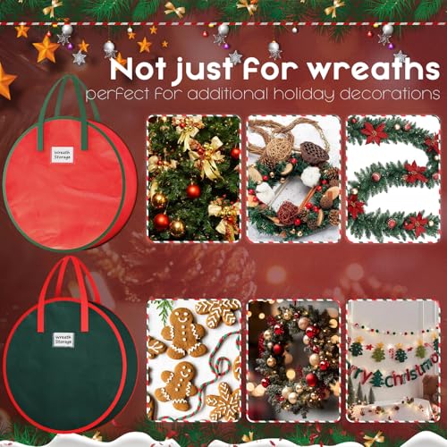 Christmas Wreath Storage Bag 2-Pack 24x8 Heavy-Duty Organizer
