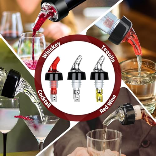 SuproBarware 12 Pack Automatic Spirit Pourer with 1oz/30ml Measurement for Liquor & Cocktail Bottles