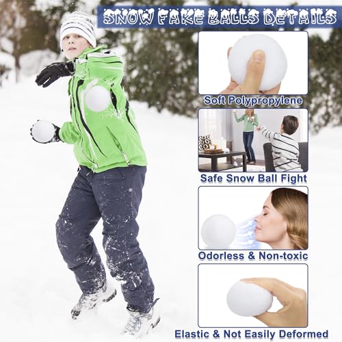 120 Pack Soft Fake Snowballs for Indoor Snowball Fight & Christmas Games