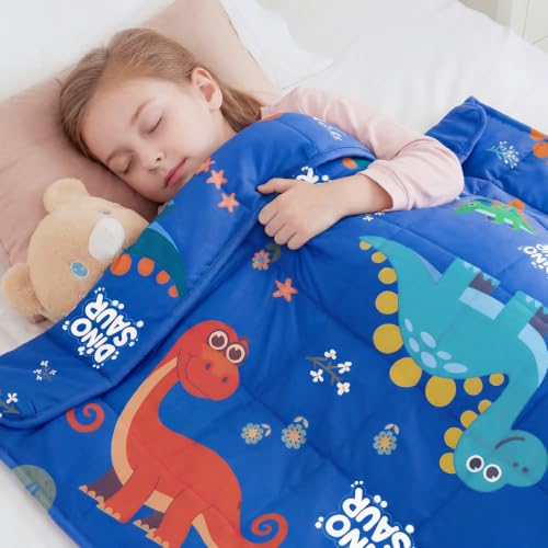 Dinosaur 5 lbs Weighted Blanket - 36"x48" Breathable Cooling Lap Throw