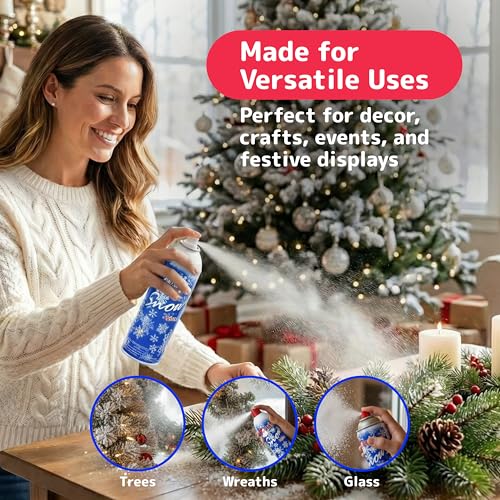 Fake Snow Spray 2-Pack (13oz) - Quick-Dry Tree Flocking & Window Spray