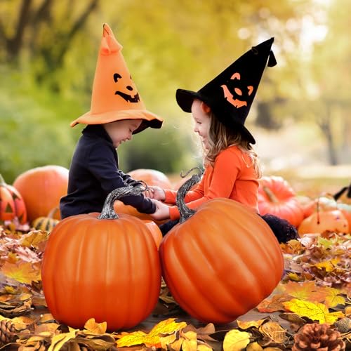 6 Inch Artificial Foam Pumpkins - 4 Piece Set for Fall Harvest Decor