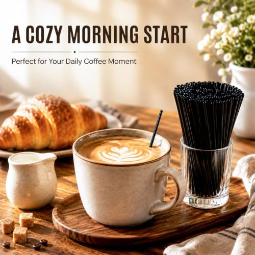 MAQIHAN 1000PCS Coffee Stir Sticks - Black Disposable Plastic Bar Utensils
