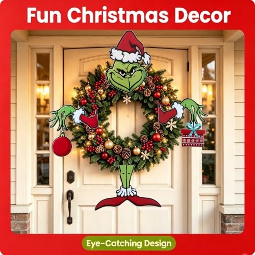 Charmluvee Green Monster Christmas Tree Topper Set - Premium Indoor/Outdoor Decoration