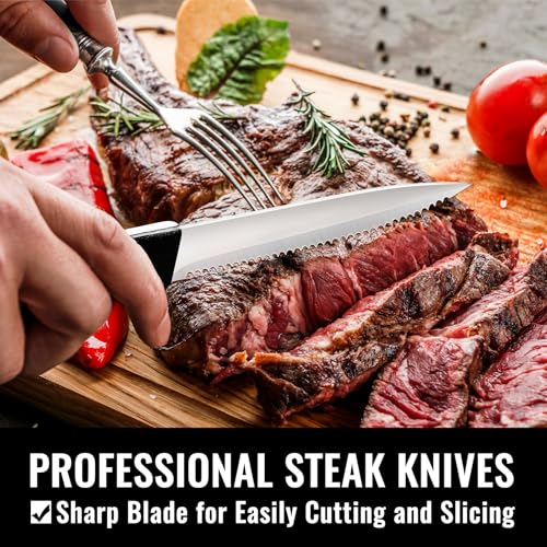 48-Piece Stainless Steel Flatware Set for 8 with Steak Knives