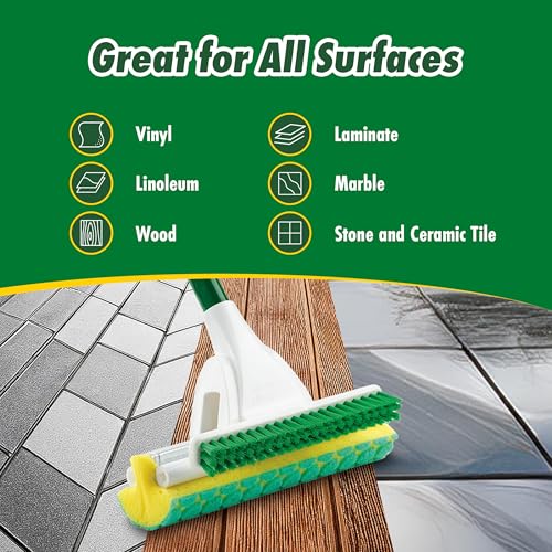 Libman Nitty Gritty Roller Mop Refills | Scrub Mop | Wet Mop | Mops for Floor Cleaning | Sponge Mop | Self Wringing Wood Floor Mop | | 3 Replacement Mop Heads Included