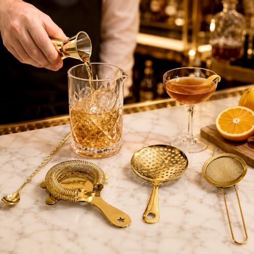 Homestia 5 Piece Cocktail Strainer Set - Gold Stainless Steel Bar Tools