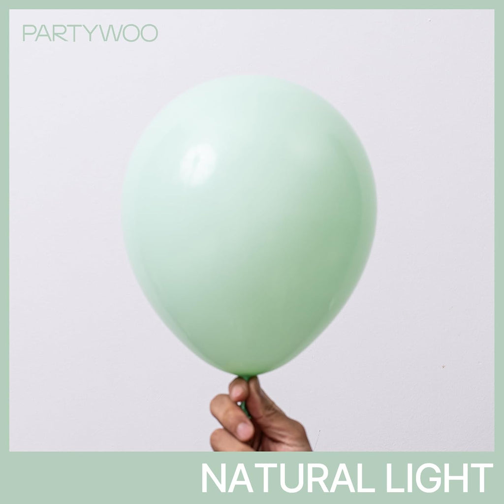 PartyWoo Mint Green Balloons - 50 Pcs 12 Inch Pastel Latex Helium Balloons for Celebrations