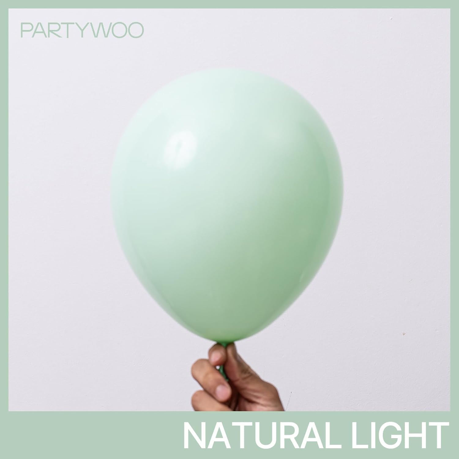PartyWoo Mint Green Balloons - 50 Pcs 12 Inch Pastel Latex Helium Balloons for Celebrations
