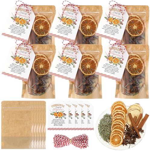 Christmas Simmer Pot Gift Set with Dried Fruits & Spices - 6 Pack