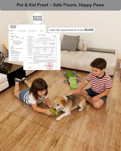3'x5' Clear Vinyl Floor Protector Mat with 16 Anti-Slip Stickers