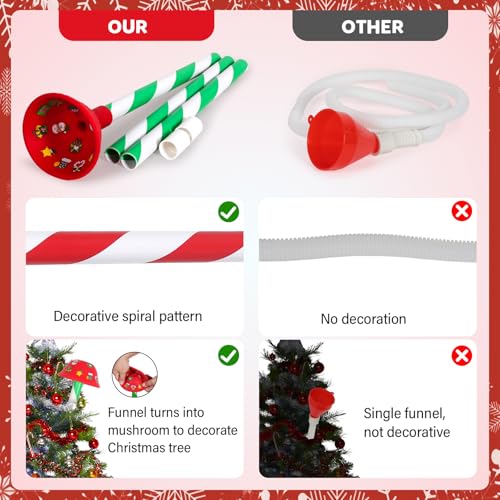 Christmas Tree Watering Funnel System with 48-Inch Long Hose & Wide Mouth