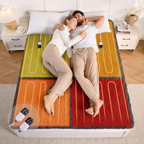Electric Heated Mattress Pad Queen Size with Dual Controls