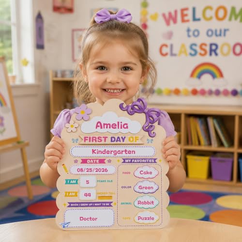 Reusable First Day of School Sign Board with Interchangeable Tags