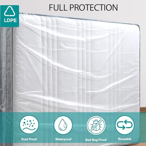Heavy-Duty Queen Mattress Bag for Moving & Storage - Plastic Cover