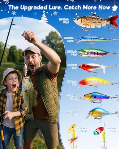 Fishing Lure Advent Calendar 24-Day Christmas Countdown Gift Set for Men