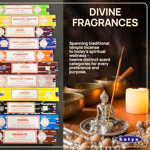 Assorted Incense Sticks Set - 12 Fragrance Pack for Meditation and Yoga