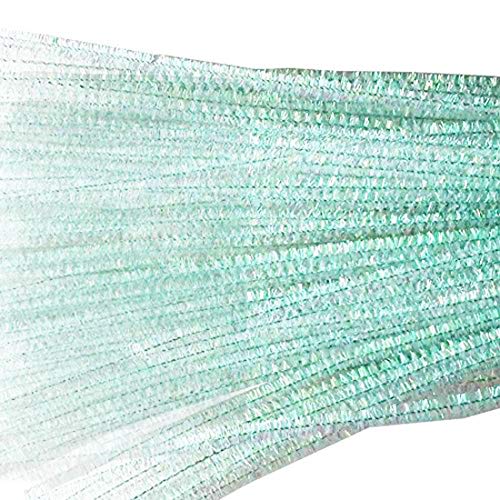 Iridescent Sparkly Tinsel Craft Stems 6mm x 12 Inch, 200 Pack - Colorful White