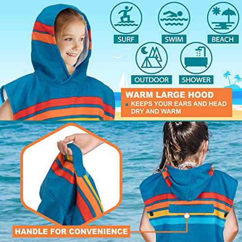 SUN CUBE Kids & Teens Microfiber Hooded Surf Poncho Changing Robe